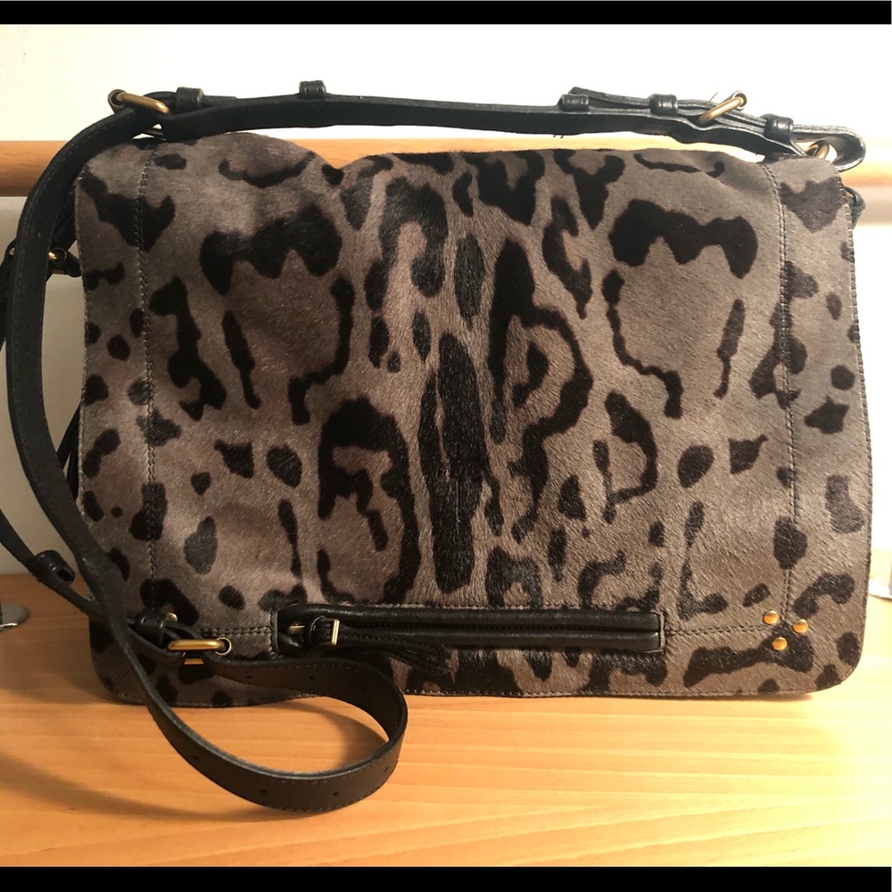 Jerome Dreyfuss Albert Ponyskin Grey Leopard Bag